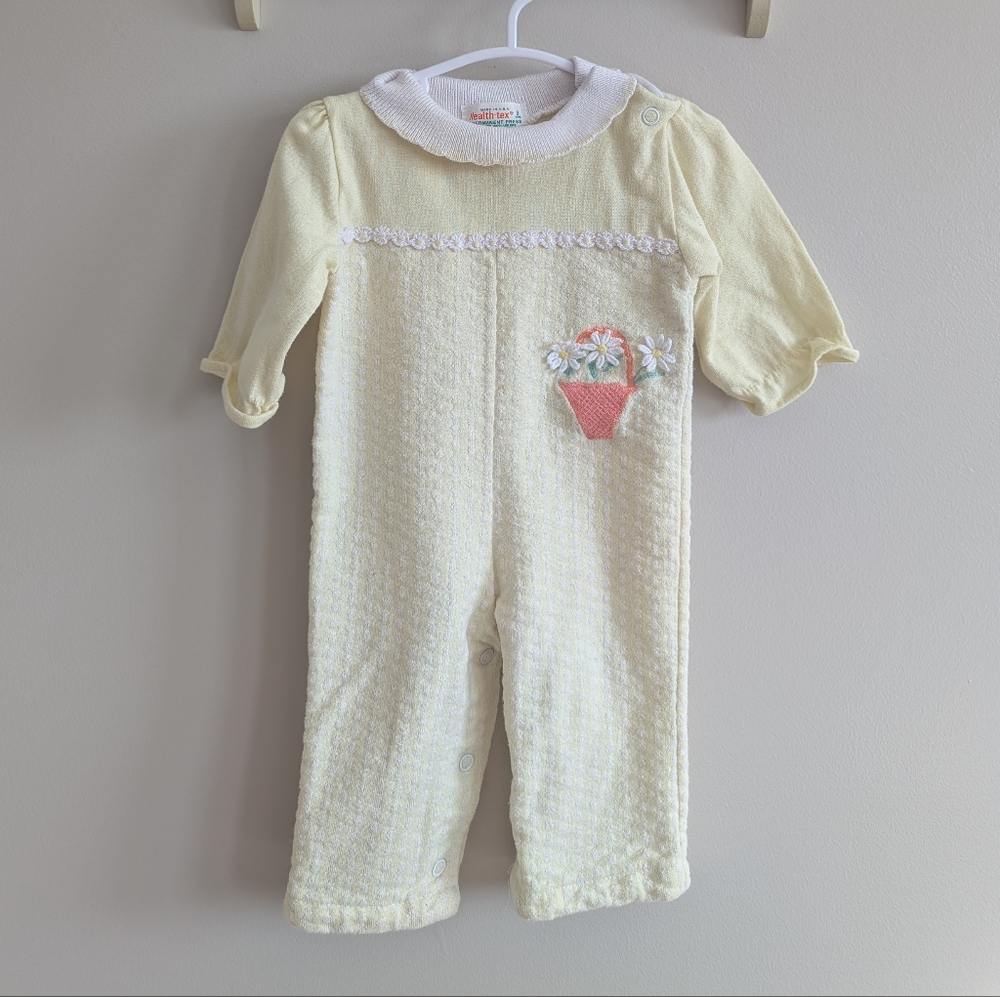 Vintage Healthtex Yellow Baby Romper